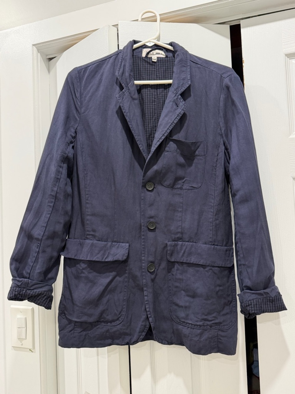 Alex Mill Non Suit Linen Blazer Navy Blue Size S